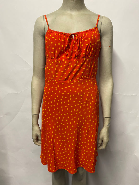 Réalisation Par Red and Yellow Polka Dot Summer Mini Dress Large
