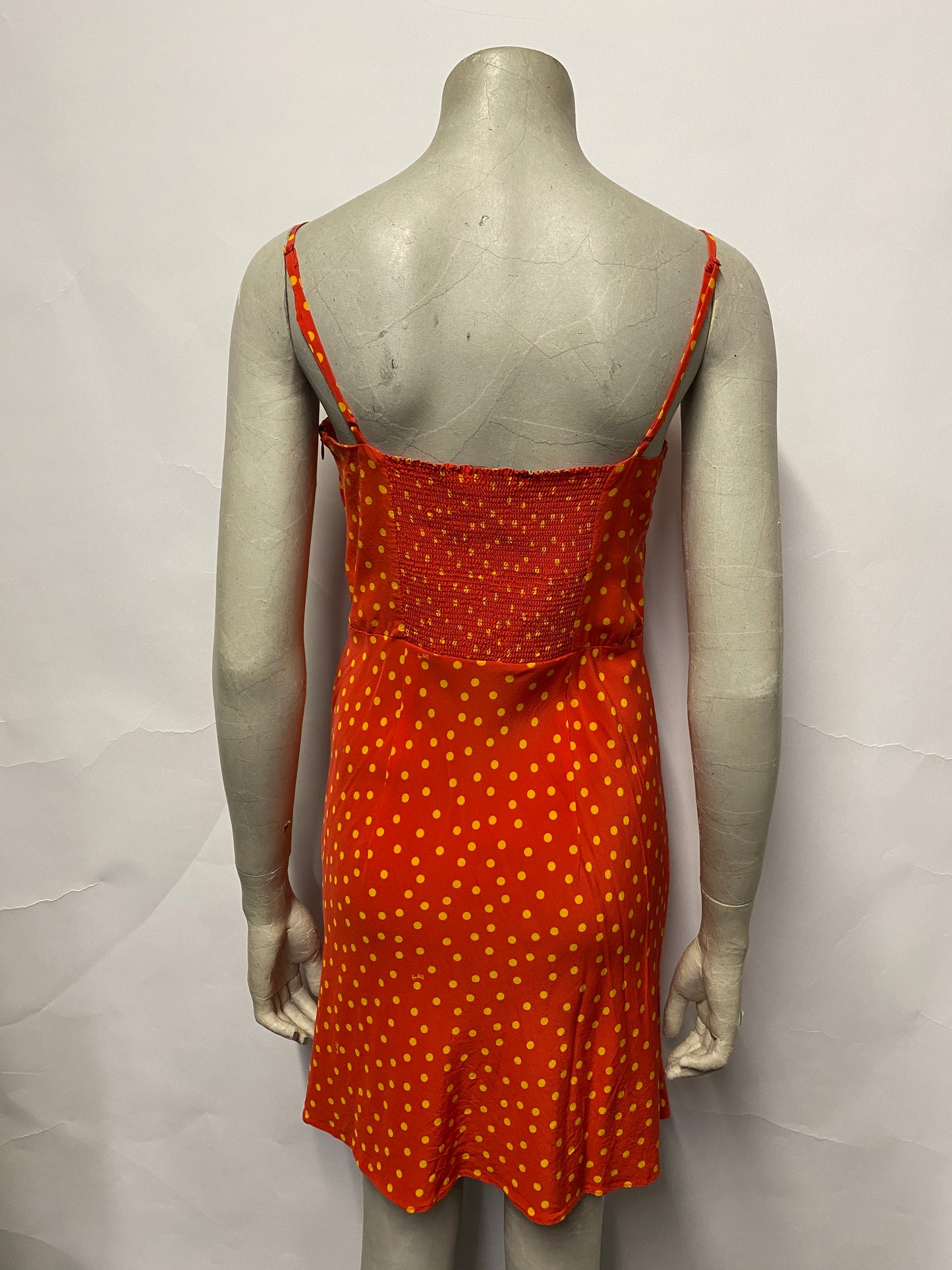 Réalisation Par Red and Yellow Polka Dot Summer Mini Dress Large