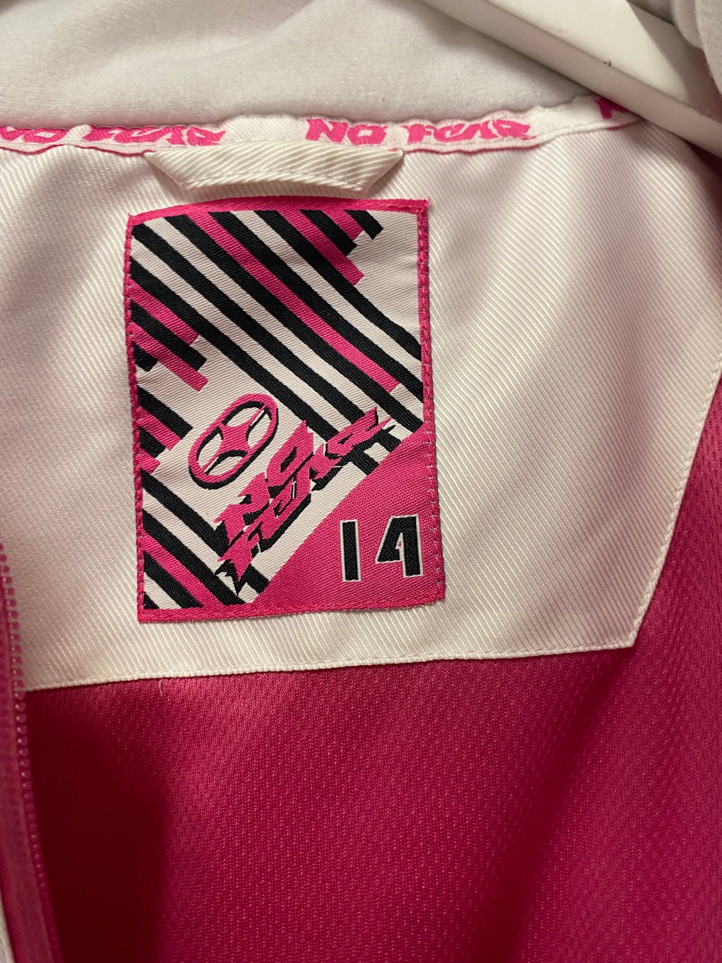 No Fear Pink and White Ski Jacket Age 14