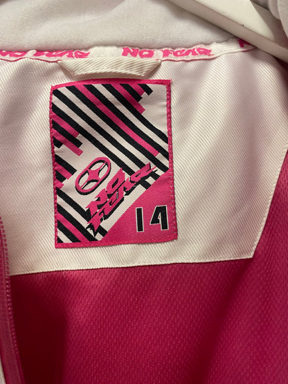 No Fear Pink and White Ski Jacket Age 14