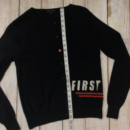 Paul Smith Black Label Black First Class 100% Merino Wool Cardigan Size M