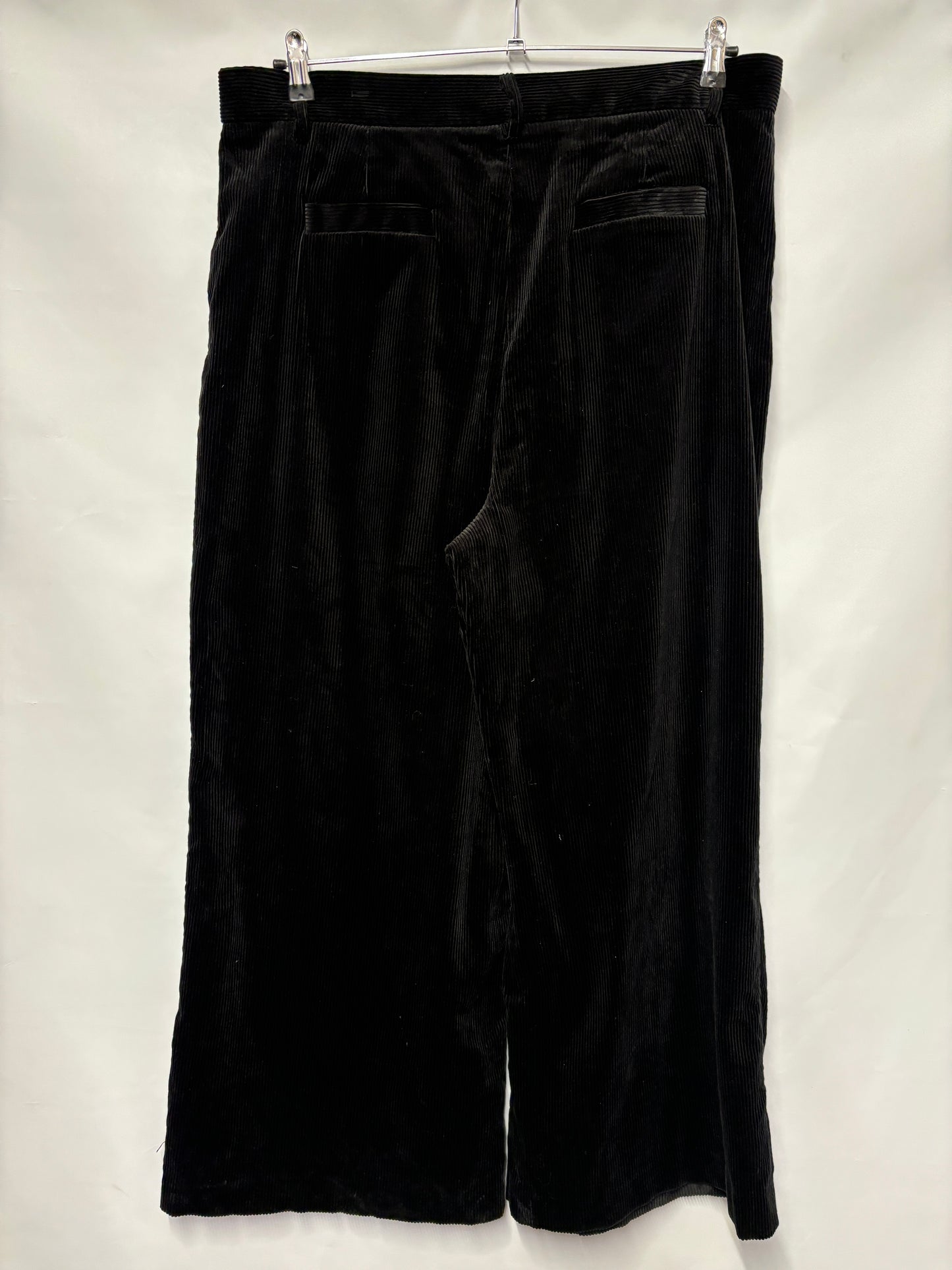 Kin John Lewis Black Wide Leg Corduroy Trousers 18