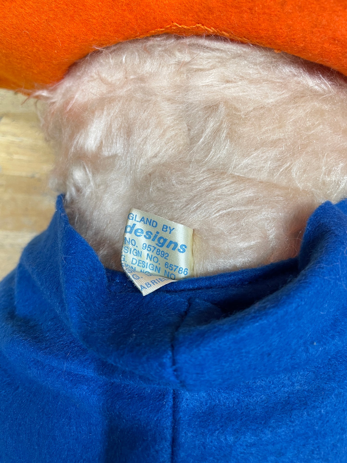 Vintage 1970s Gabrielle Designs Paddington Bear Blue Coat Yellow Dunlop Wellies Orange Hat