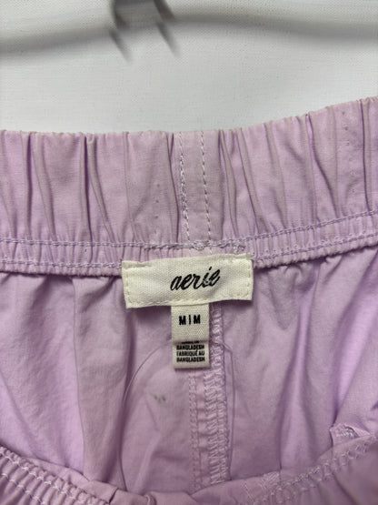 Aerie Lilac Lightweight Cotton Pull On Trousers Medium