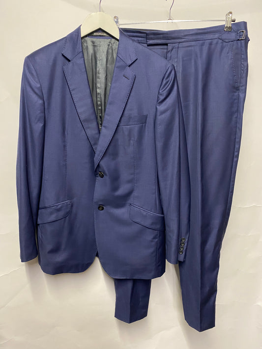 James Richard Saville Row Blue Wool Two-Piece Suit 42/36R