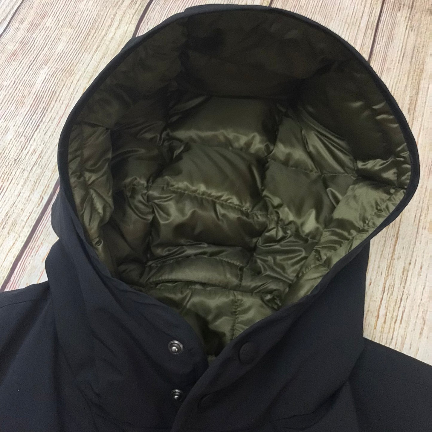 Herno Black & Green Goose Down Reversible Hooded Jacket Size 50 (PI0448U-19339-9300)