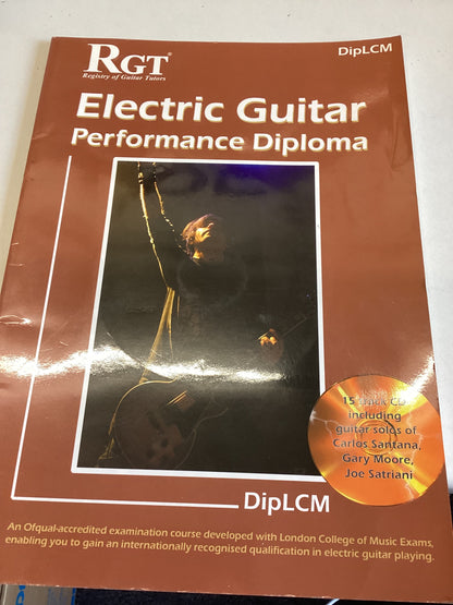 Electric Guitar Performance Diploma 15 Track CD Guitar Solos of Carlos Santana, Gary Moore Joe Satriani