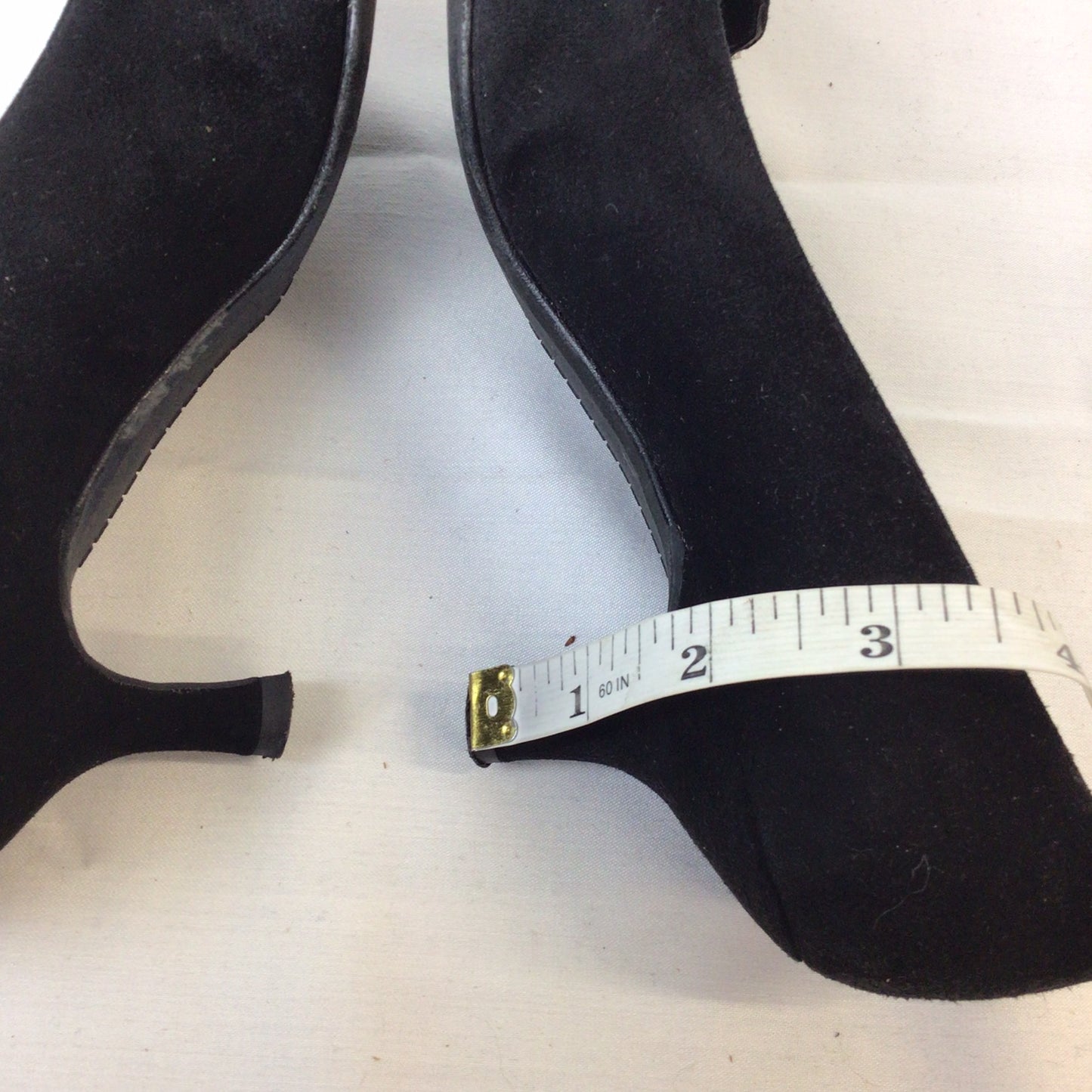 Stuart Weitzman Black Suede Leather Kitten Heel Pumps w/Buckle Detail Size 3 UK (35 EU)