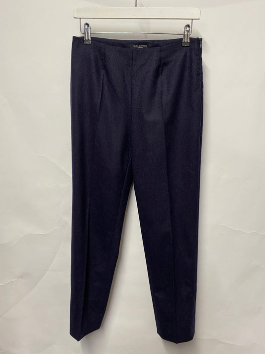 Piazza Sempione Navy Blue Tapered Wool Trousers 8/40