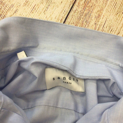 Sandro Paris Light Blue 100% Cotton Long Sleeve Shirt Size 39 (on label)