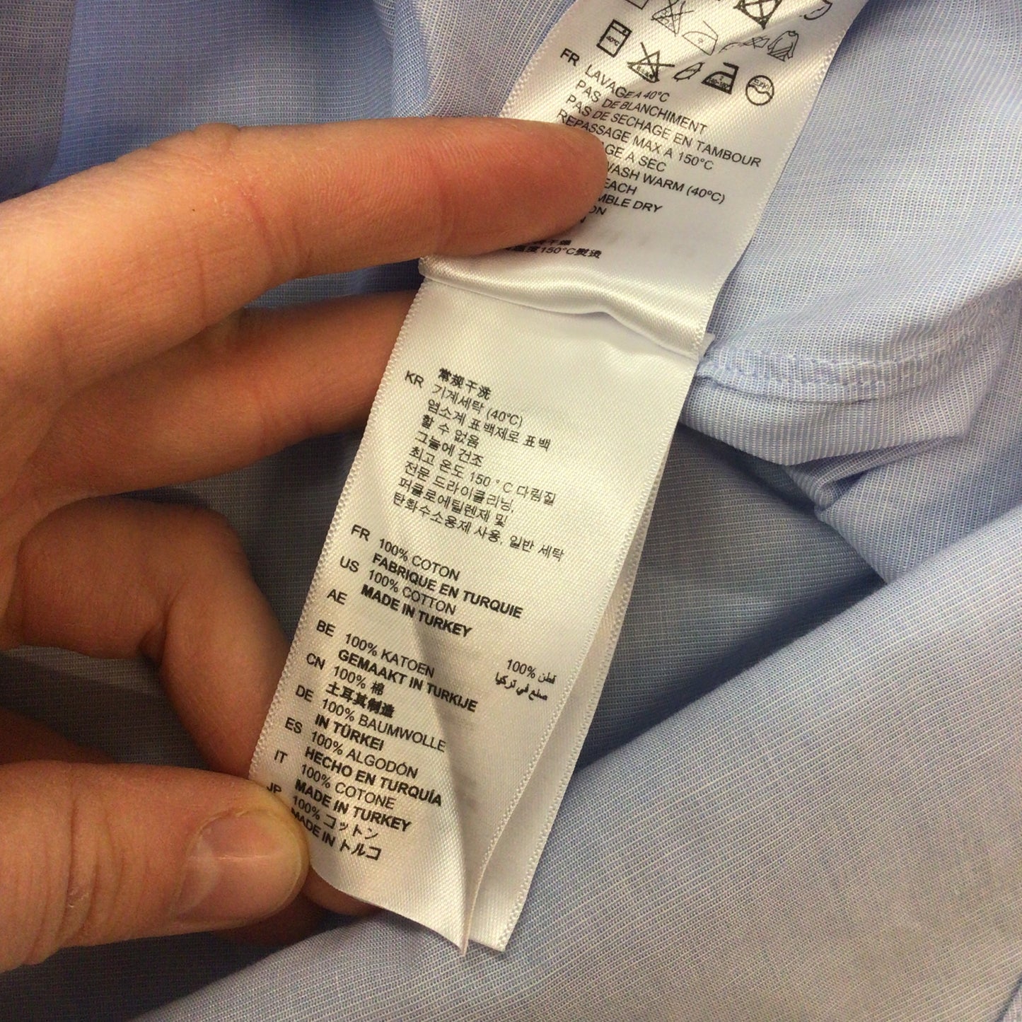 Sandro Paris Light Blue 100% Cotton Long Sleeve Shirt Size 39 (on label)