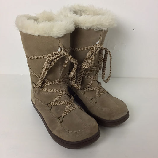 Rocket Dog Beige Suede Lace Up Snow Boots w/Faux Fur Size UK 5