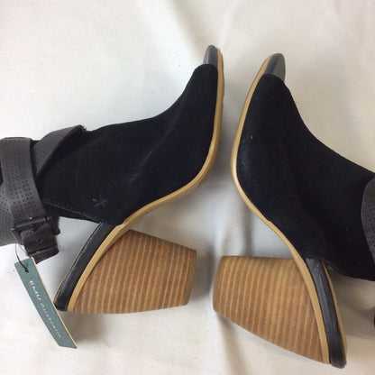 BNWT Emu Australia Black Leather Heeled Sandals Size 6 UK (39 EU)