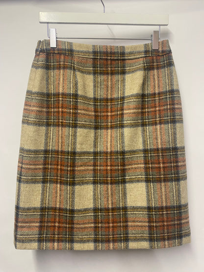 Boden Brown Tartan Tweed Kilt Style Skirt 10