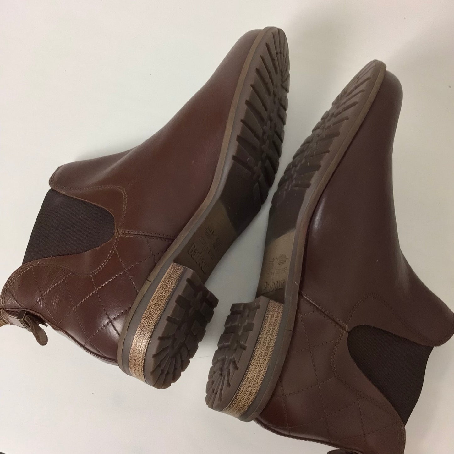 Barbour Brown Flat Ankle Chelsea Boots Size UK 5