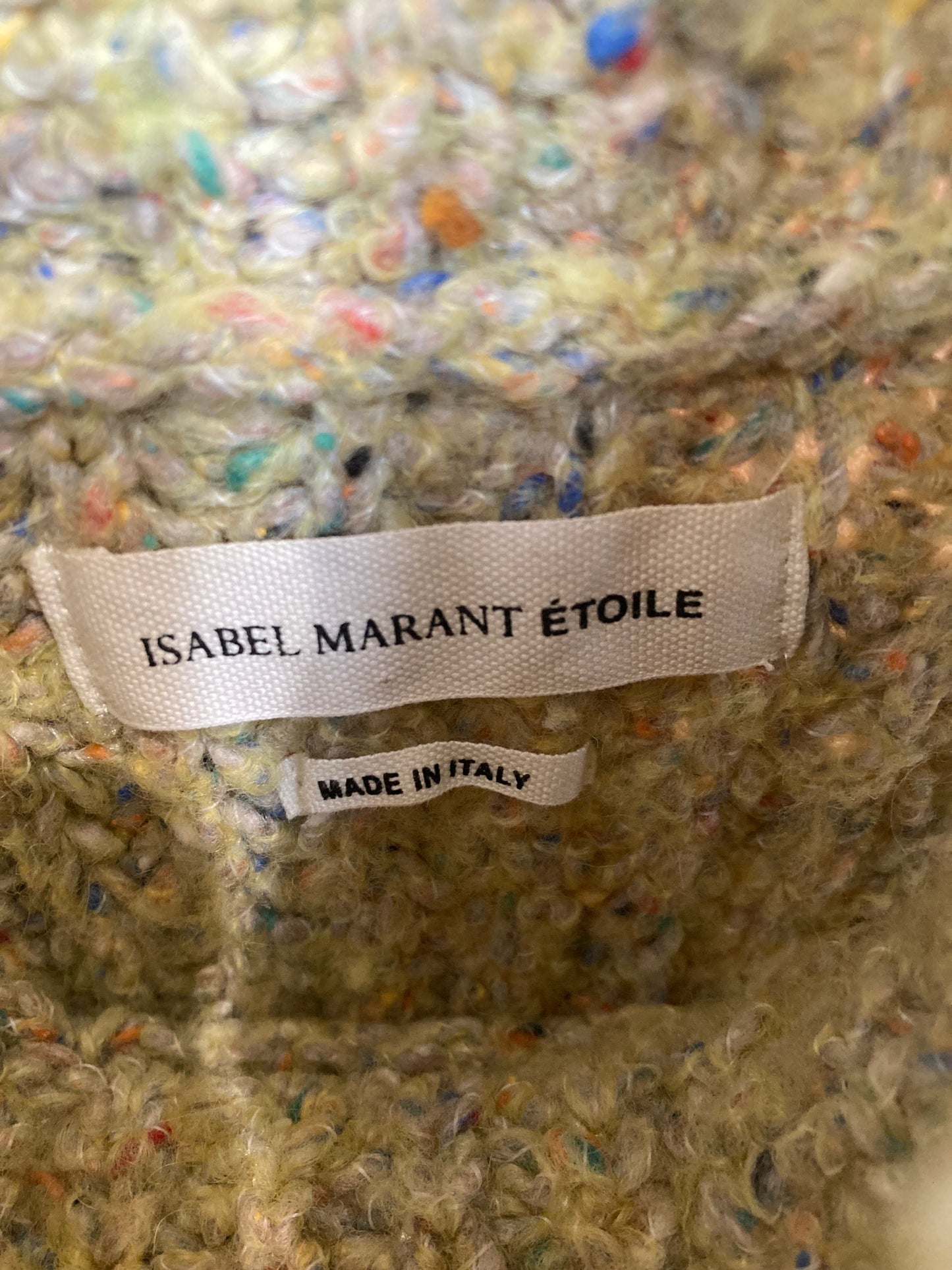 Isabel Marant Etoile Pale Green Multicoloured Marl Turtleneck Vest EU Size 38