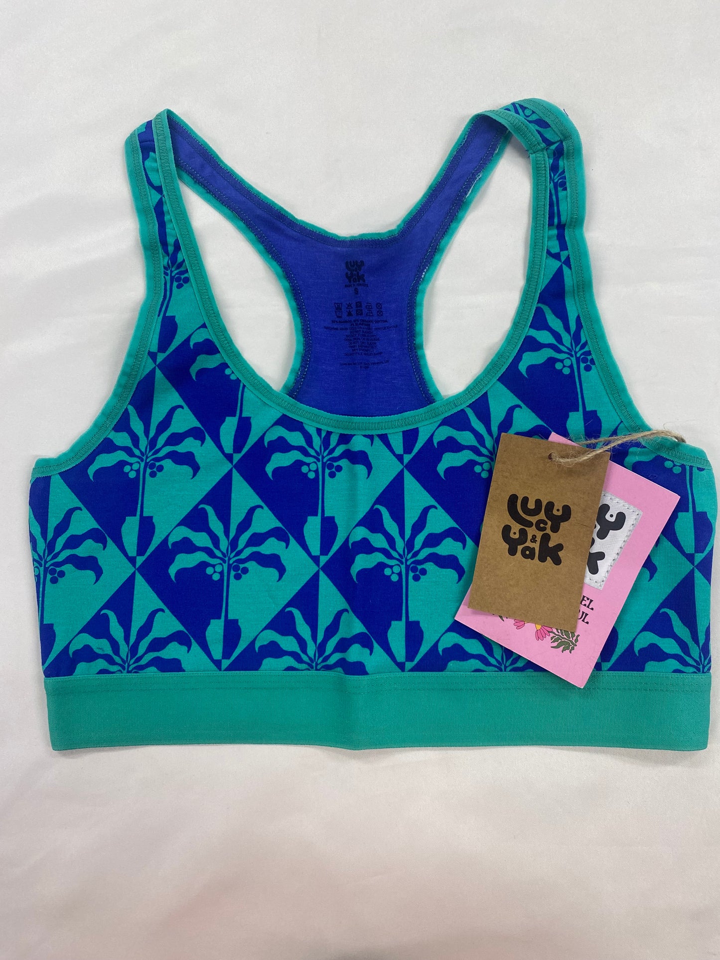 Lucy & Yak - Mixed Set Fleur Thong in Summer Lovin' and Iona Racer Crop Top Tara Khozrad Small BNWT