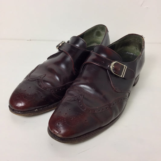 Cheaney Dark Mulberry Red Monk Strap Shoes Size 10