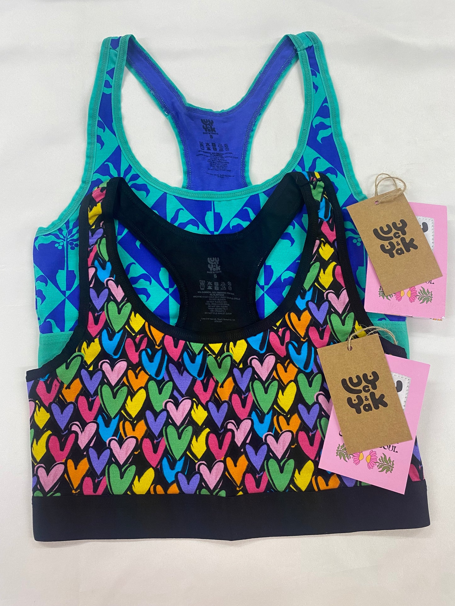 Lucy & Yak - Iona Racer Back Crop Top Bundle in Summer Lovin' and Tara Khozrad Small BNWT