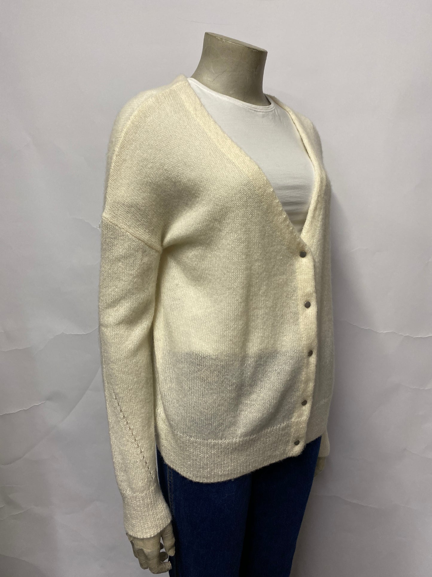 The White Company Cream Alpaca Blend Cardigan Small BNWT