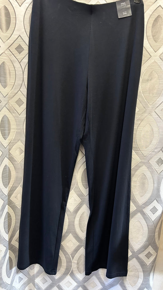 M&S wide fit Trousers, black, 18, BNWT