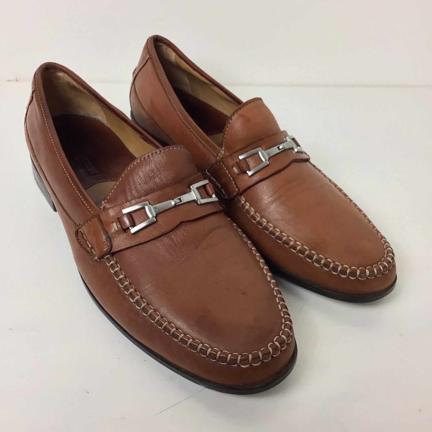 Johnston & Murphy Tan Brown Sheepskin Loafers Size 11M F6