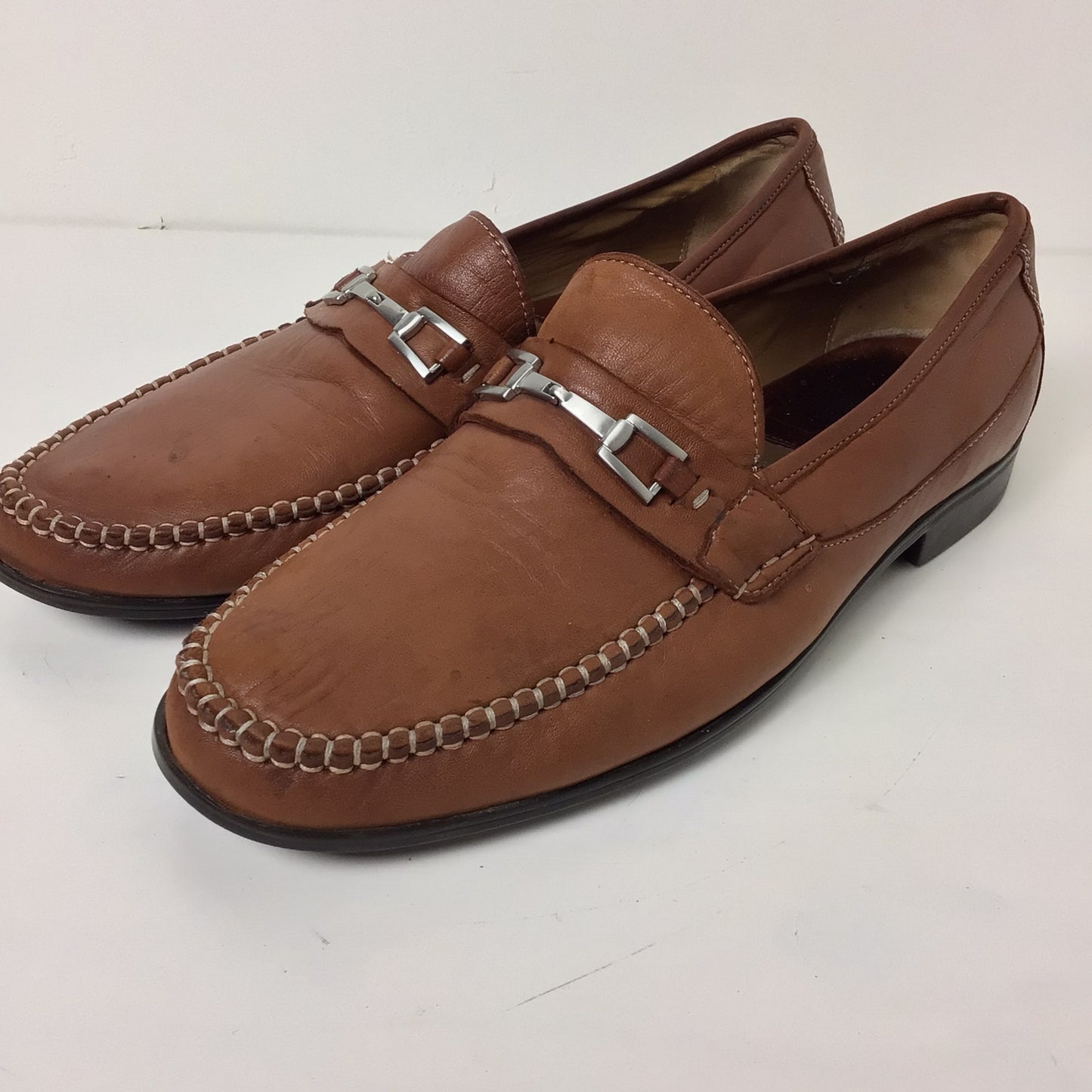 Johnston & Murphy Tan Brown Sheepskin Loafers Size 11M F6