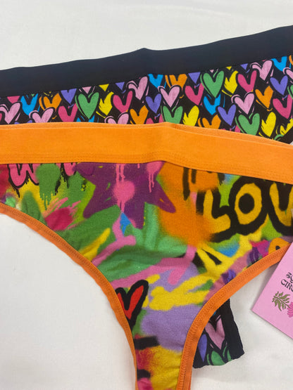 Lucy & Yak - Fleur Thong Bundle in Summer Lovin' and Graffiti Medium BNWT