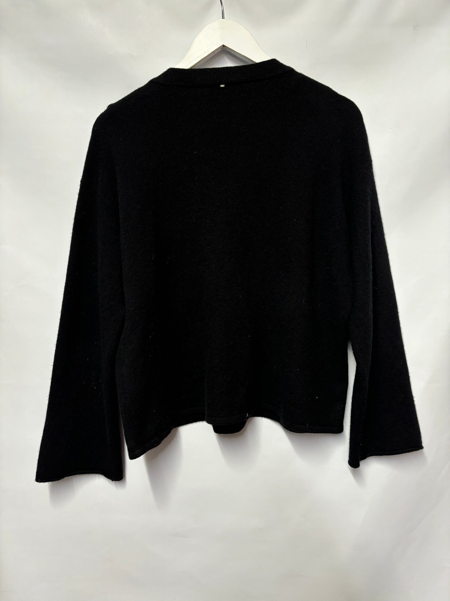 Sportmax Black Knitted Pompom Jumper Large