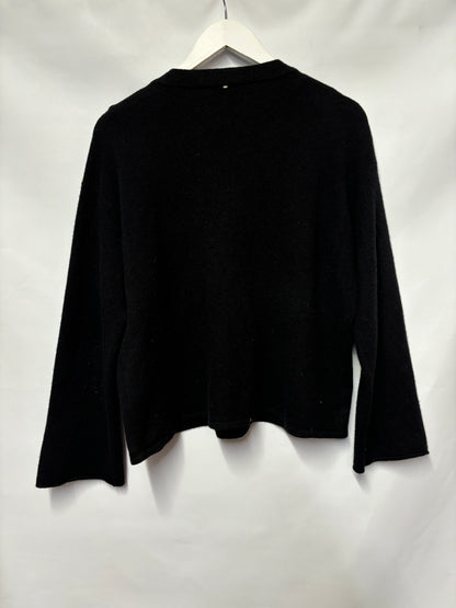 Sportmax Black Knitted Pompom Jumper Large