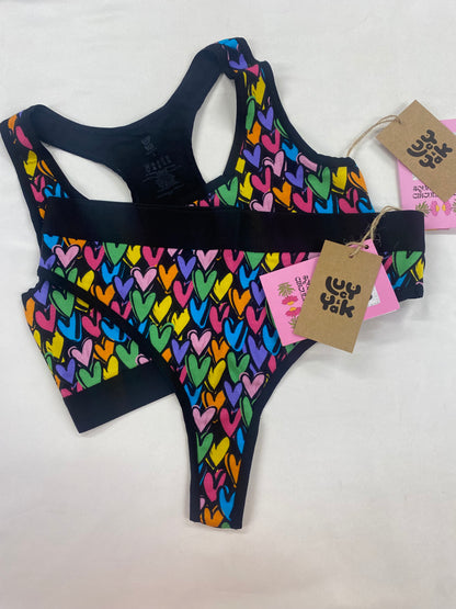 Lucy & Yak - Iona Racer Back Crop Top and Fleur Thong Bundle in Summer Lovin' Small BNWT