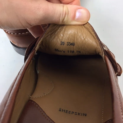 Johnston & Murphy Tan Brown Sheepskin Loafers Size 11M F6