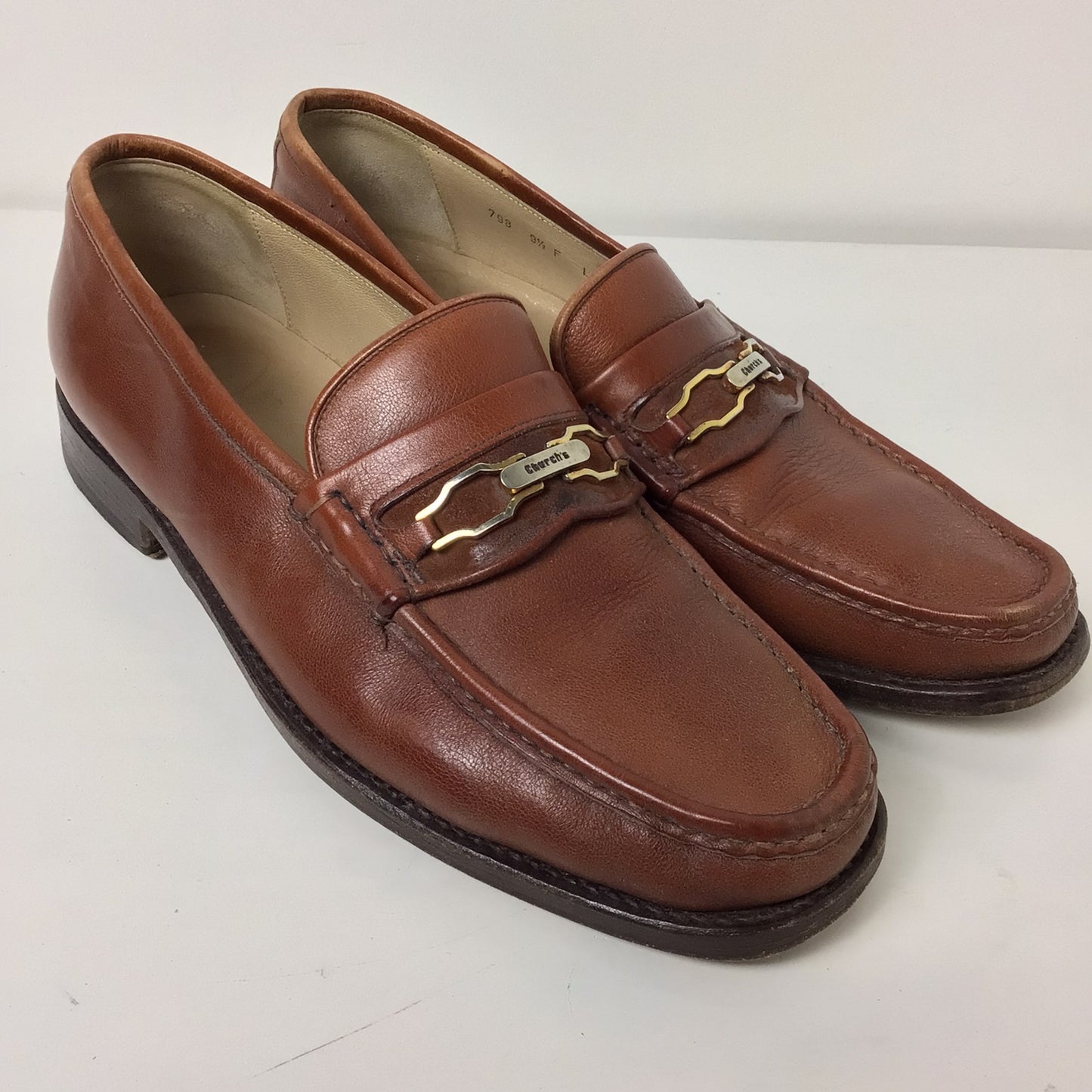 Church's Brown Leather Latina Loafers Moccasins Size 9.5 F