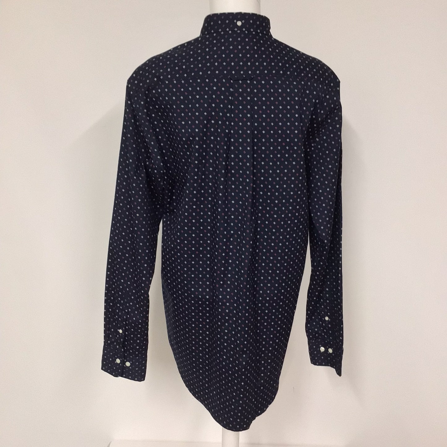 BNWT Gant Navy Blue Micro Scribble Print Long Sleeve Shirt Size M