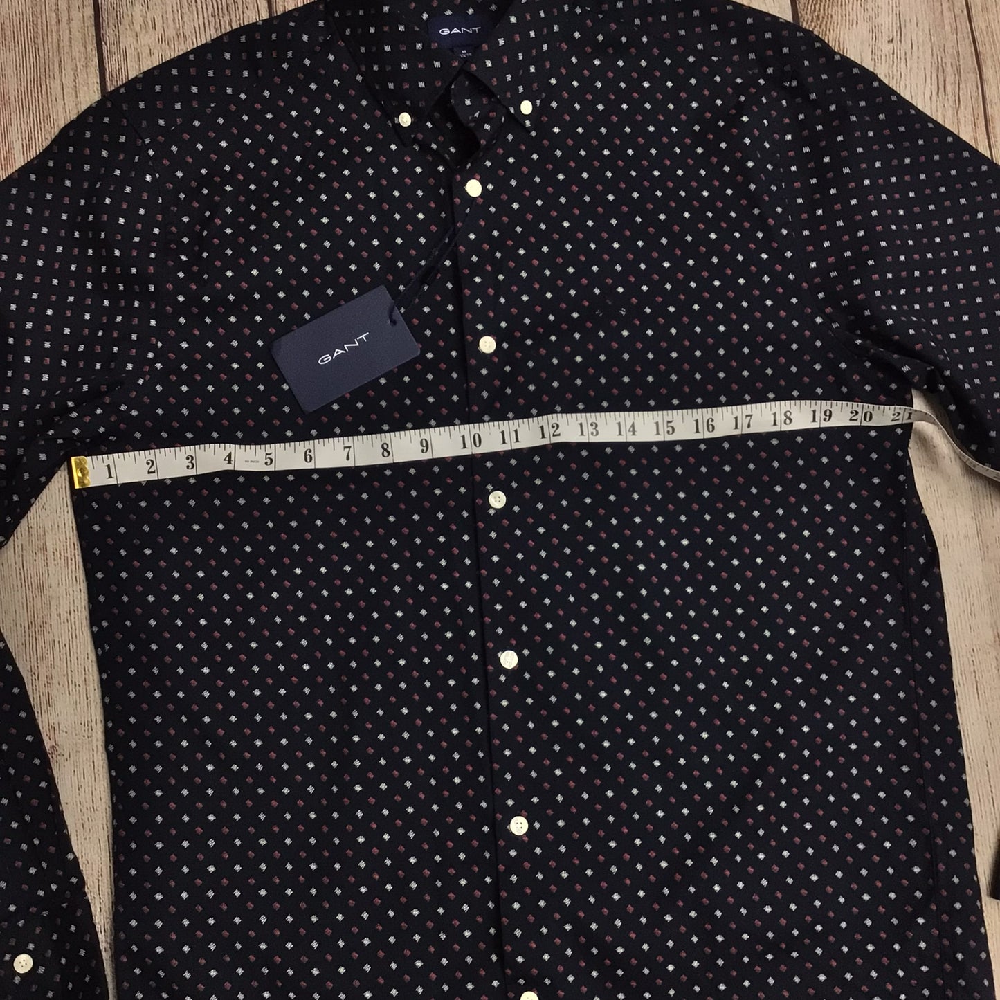 BNWT Gant Navy Blue Micro Scribble Print Long Sleeve Shirt Size M