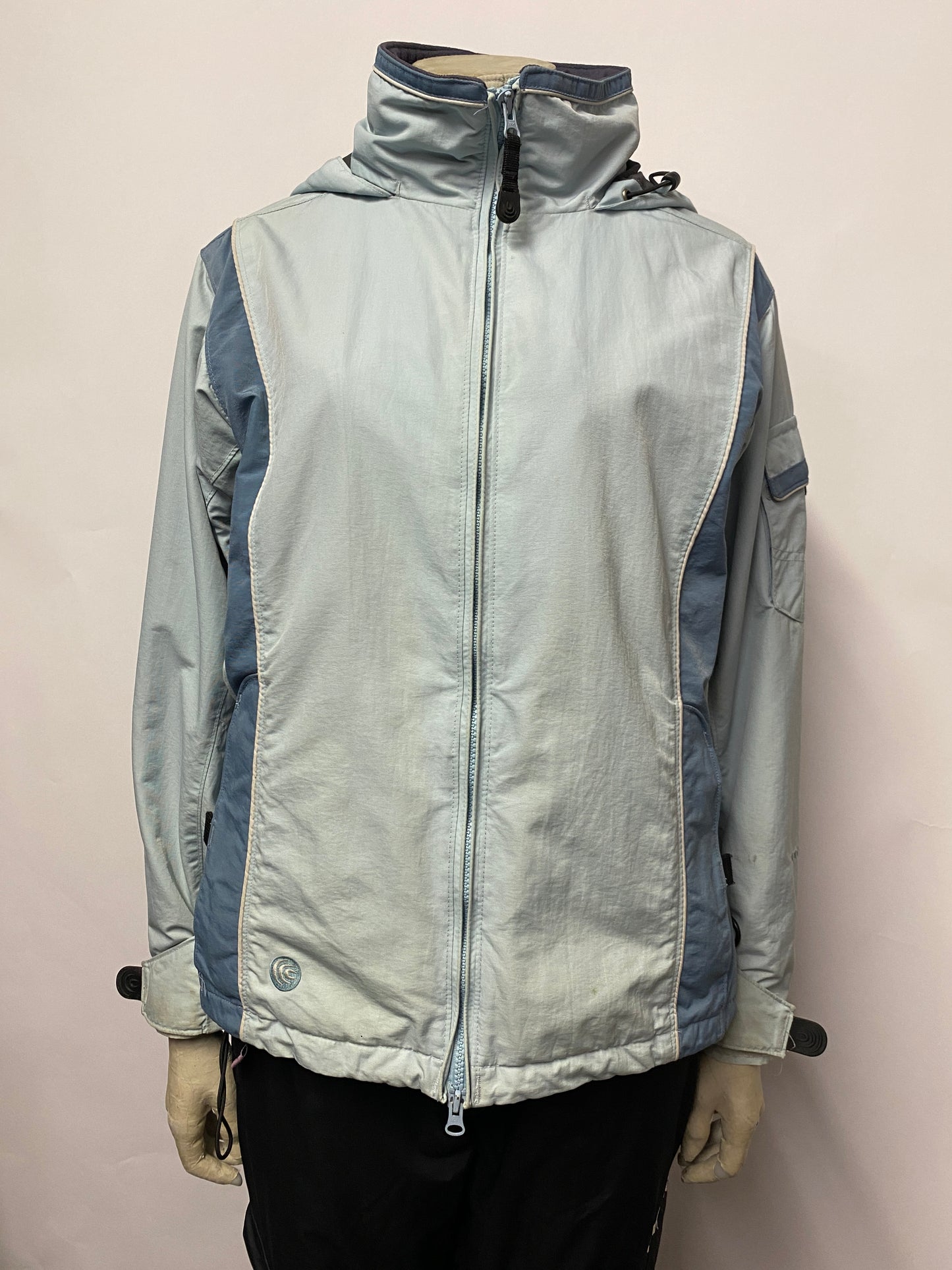 Columbia Light Blue and White Convert Ski Jacket Small