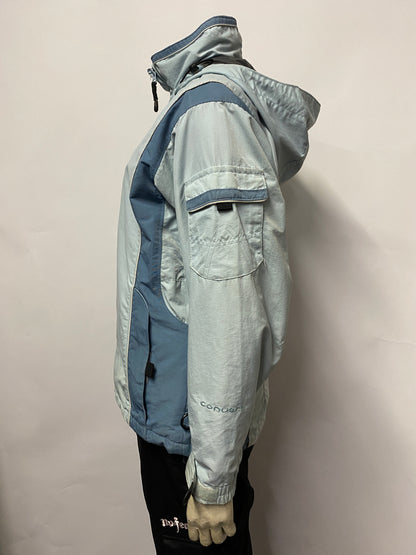 Columbia Light Blue and White Convert Ski Jacket Small