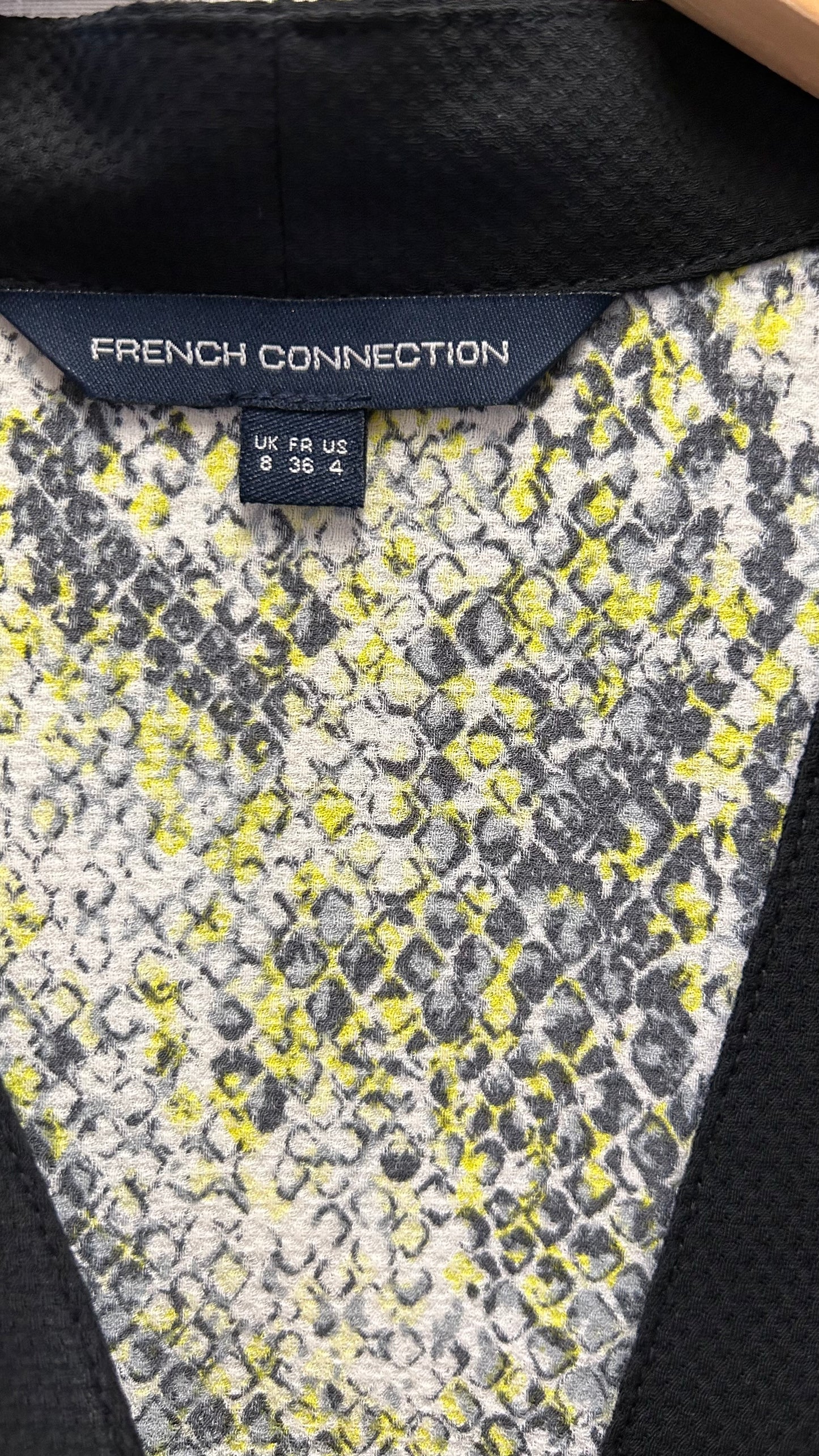 French Connection Tunic Top, 8, black yellow