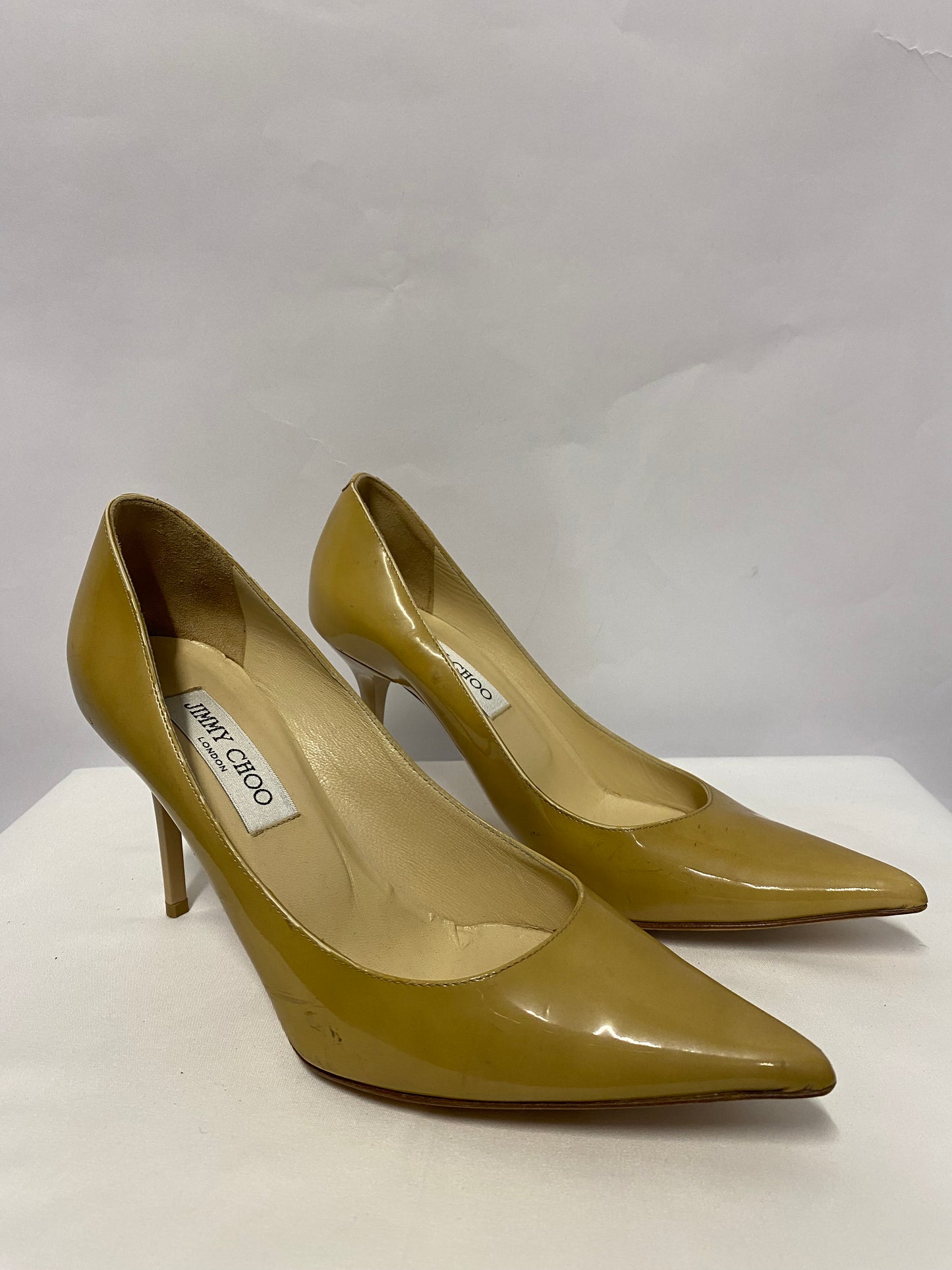 Jimmy Choo Yellow Patent Pointed Pumps 5