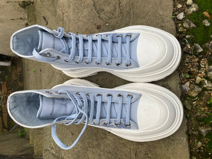 Alexander McQueen Light Blue High Top Trainers Size 5