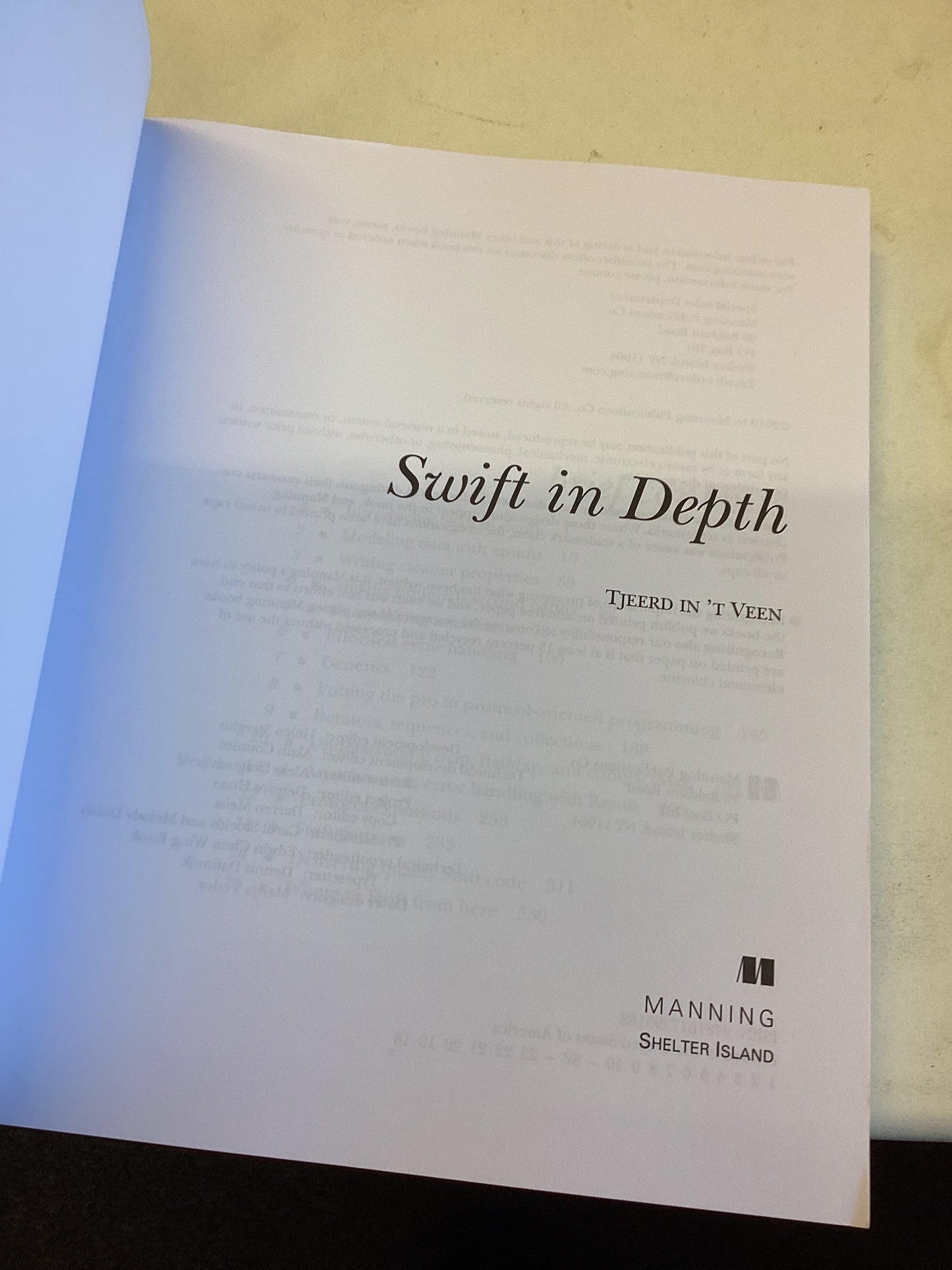 Swift In Depth Tjeerd in 't Veen