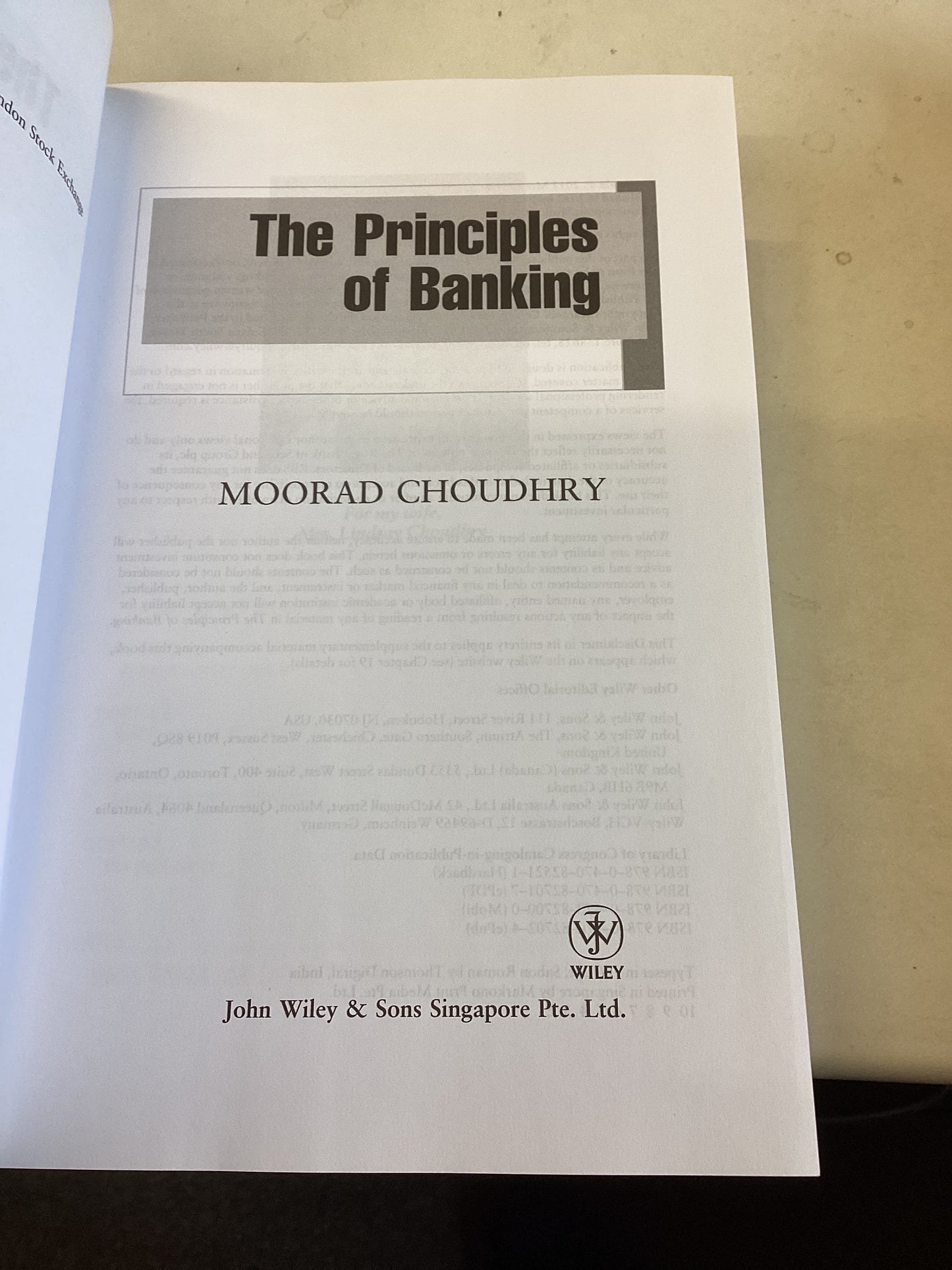 The Principles of Banking Moorad Choudhry