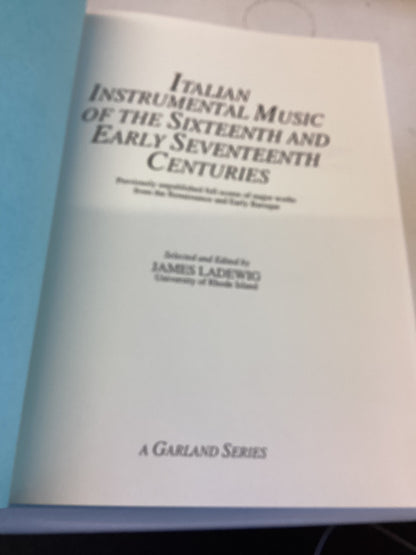 Italian Instrumental Music of The Sixteenth and Early Seventeenth Centuries vol 25 Johann Hieronymus Kapsberger