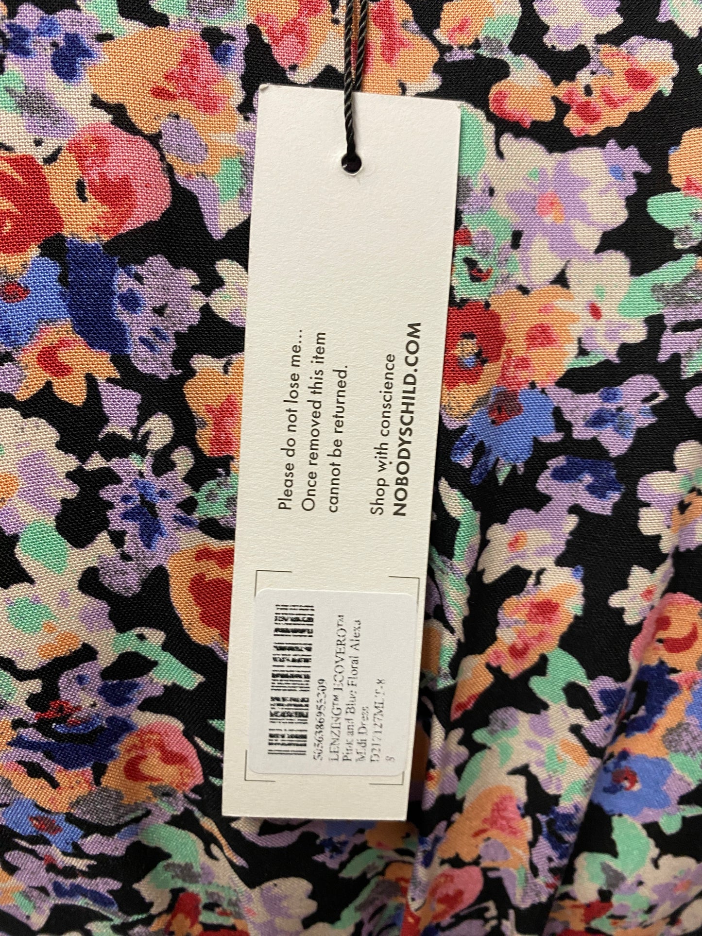 Nobody's Child Black and Multi Floral Dress 8 BNWT