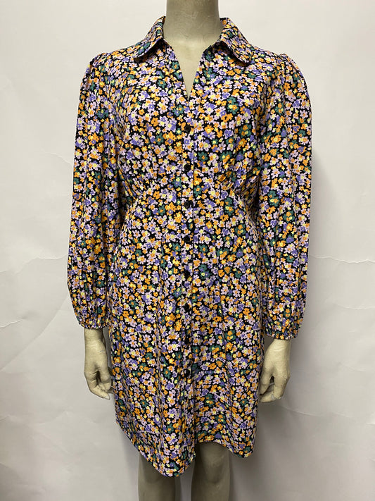 Nobody's Child Black and Floral Shirt Dress 10