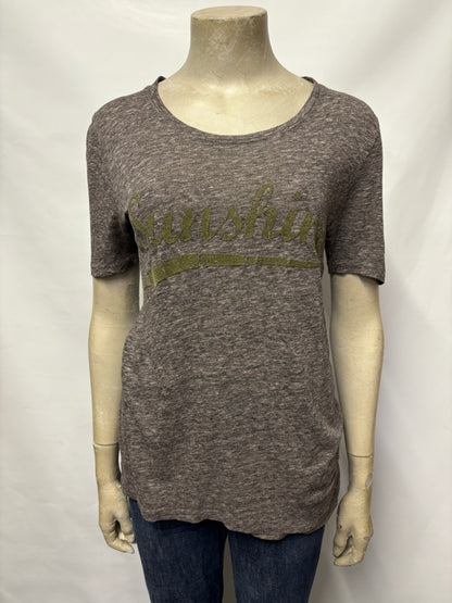 Zadig and Voltaire Pink and Grey Sunshine T-Shirt Small