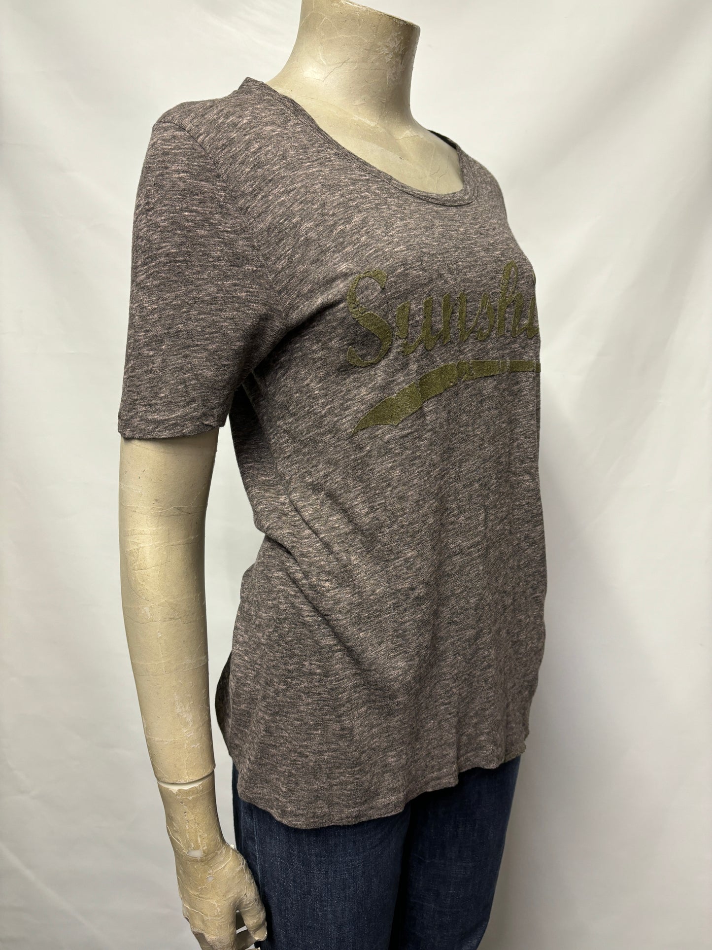 Zadig and Voltaire Pink and Grey Sunshine T-Shirt Small