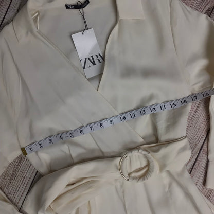 BNWT Zara Cream Jumpsuit w/Belt Size M