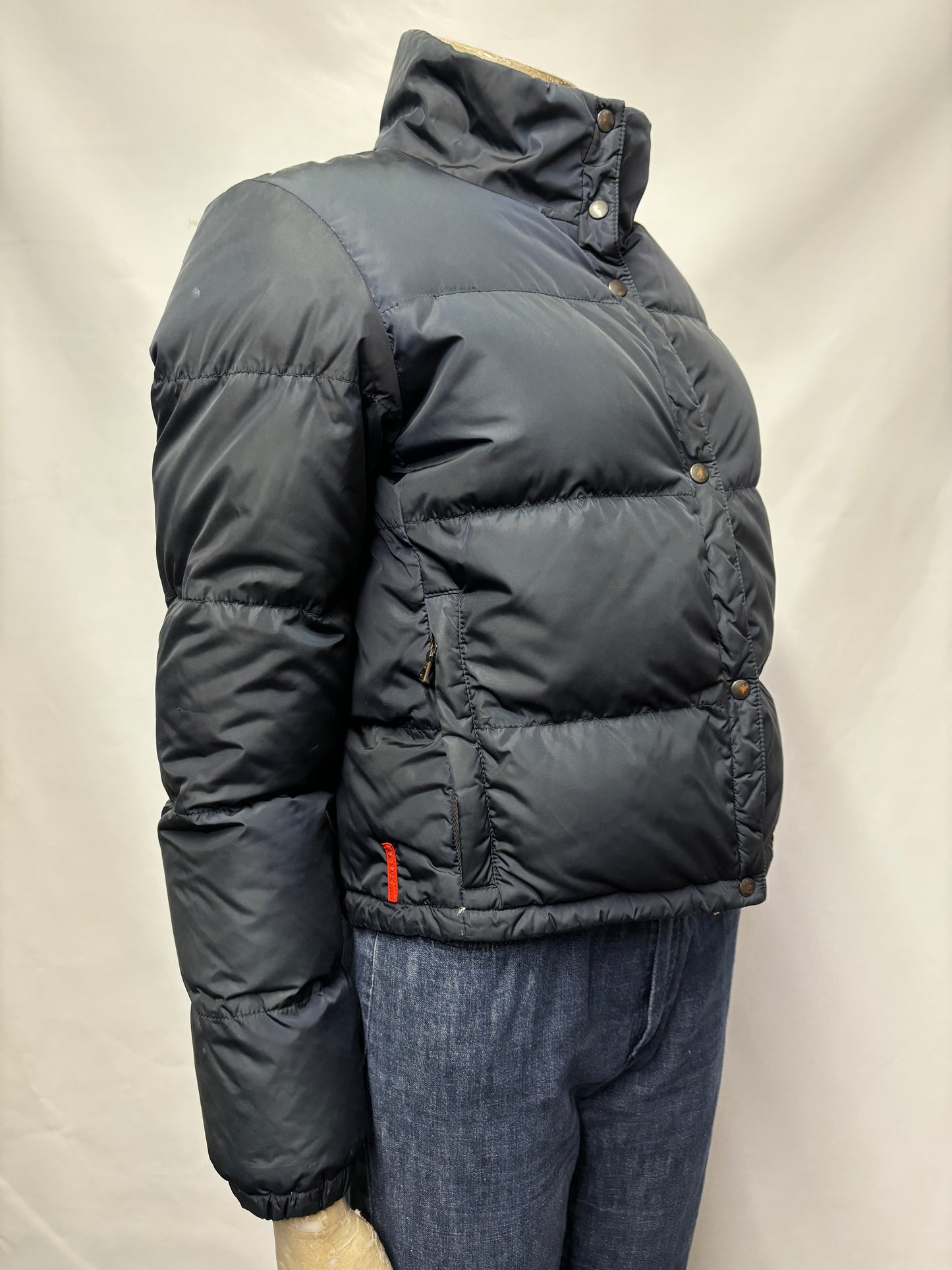 Prada Navy Nylon Puffer Jacket Small