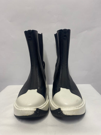 4CCCEES Black and White Zip Up Ankle Boot 3